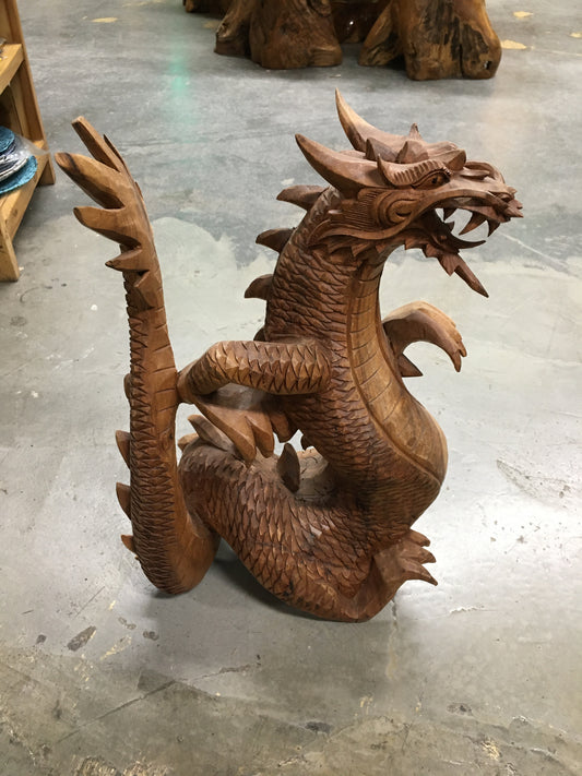 Dragon statue wood