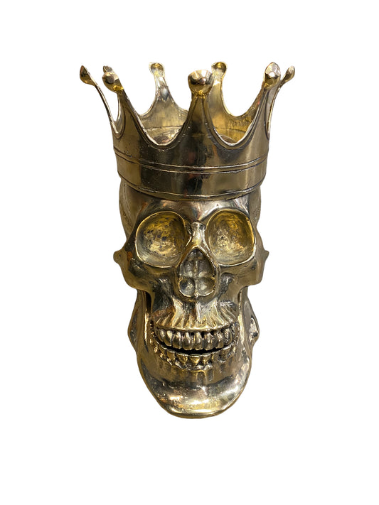 Bronze skull head with crown